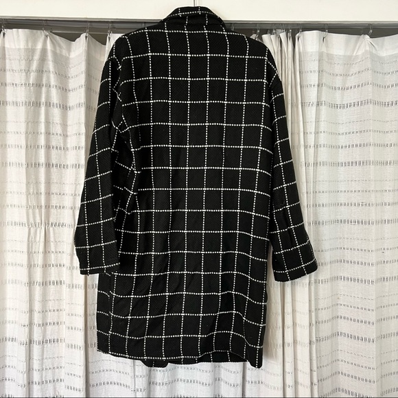POL Black & White Plaid Long Line Jacket - Picture 2 of 5